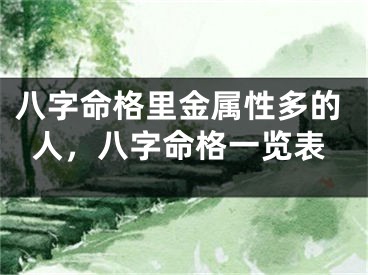 八字命格里金属性多的人,八字命格一览表