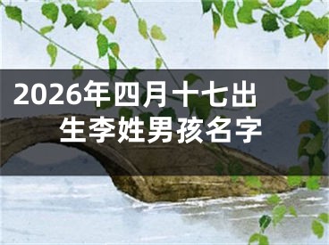 2026年四月十七出生李姓男孩名字
