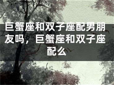 巨蟹座和双子座配男朋友吗，巨蟹座和双子座配么