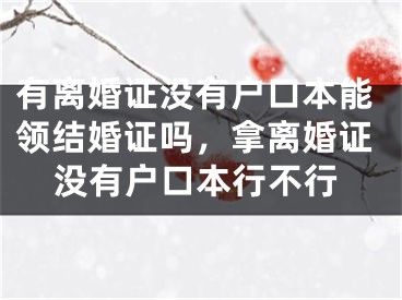 有离婚证没有户口本能领结婚证吗，拿离婚证没有户口本行不行