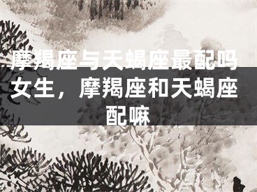摩羯座与天蝎座最配吗女生，摩羯座和天蝎座配嘛