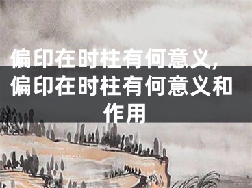 偏印在时柱有何意义,偏印在时柱有何意义和作用