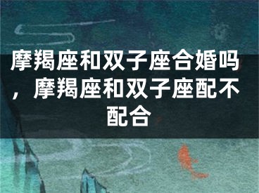 摩羯座和双子座合婚吗，摩羯座和双子座配不配合