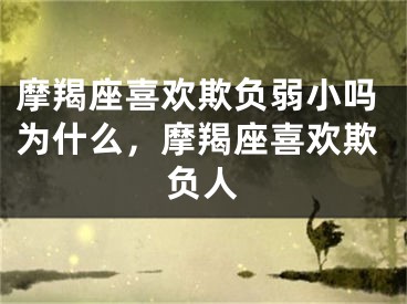 摩羯座喜欢欺负弱小吗为什么，摩羯座喜欢欺负人
