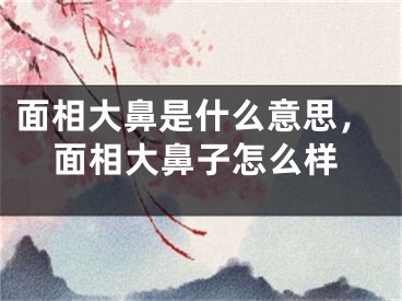 面相大鼻是什么意思，面相大鼻子怎么样