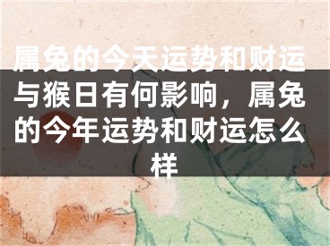 属兔的今天运势和财运与猴日有何影响，属兔的今年运势和财运怎么样