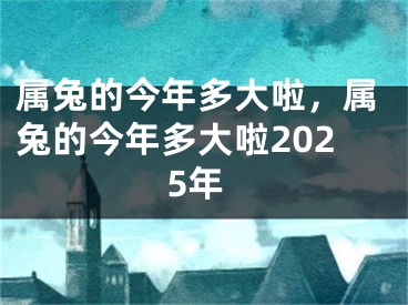 属兔的今年多大啦，属兔的今年多大啦2025年