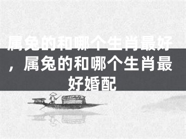 属兔的和哪个生肖最好，属兔的和哪个生肖最好婚配
