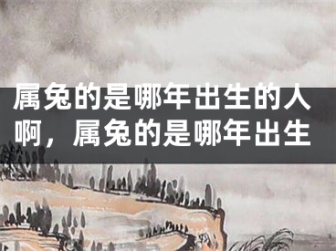 属兔的是哪年出生的人啊，属兔的是哪年出生