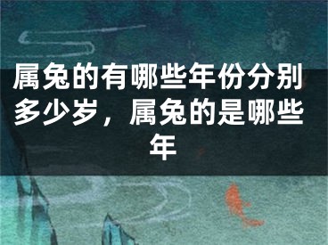 属兔的有哪些年份分别多少岁，属兔的是哪些年