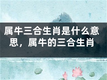 属牛三合生肖是什么意思，属牛的三合生肖
