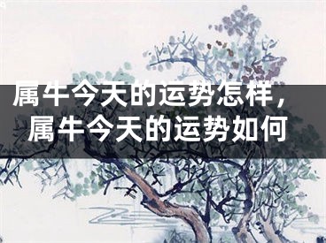 属牛今天的运势怎样，属牛今天的运势如何