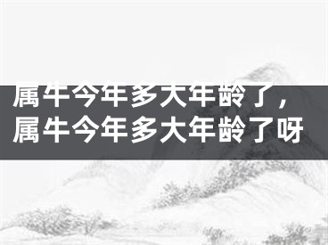属牛今年多大年龄了，属牛今年多大年龄了呀