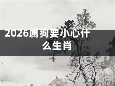 2026属狗要小心什么生肖