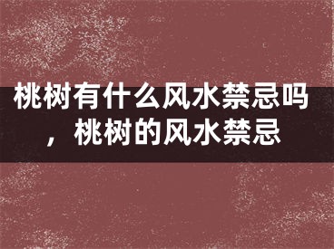 桃树有什么风水禁忌吗，桃树的风水禁忌