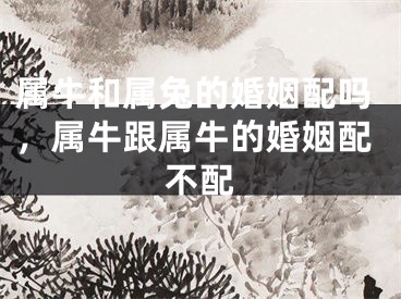 属牛和属兔的婚姻配吗，属牛跟属牛的婚姻配不配