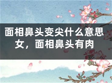 面相鼻头变尖什么意思女，面相鼻头有肉