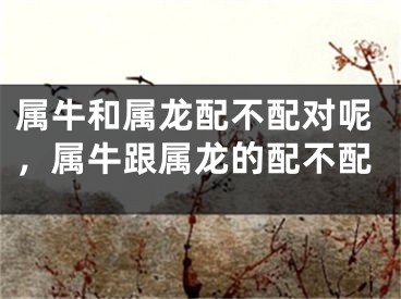 属牛和属龙配不配对呢，属牛跟属龙的配不配