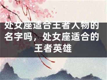 处女座适合王者人物的名字吗，处女座适合的王者英雄