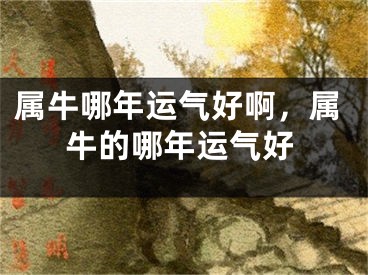 属牛哪年运气好啊，属牛的哪年运气好
