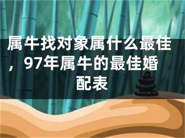 属牛找对象属什么最佳，97年属牛的最佳婚配表