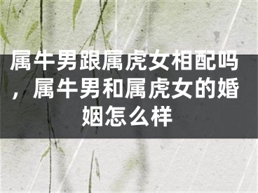 属牛男跟属虎女相配吗，属牛男和属虎女的婚姻怎么样