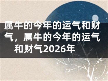 属牛的今年的运气和财气，属牛的今年的运气和财气2026年