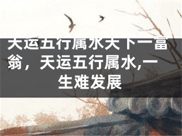 天运五行属水天下一富翁，天运五行属水,一生难发展