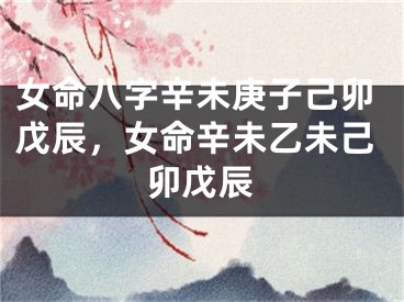 女命八字辛未庚子己卯戊辰，女命辛未乙未己卯戊辰