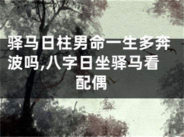 驿马日柱男命一生多奔波吗,八字日坐驿马看配偶