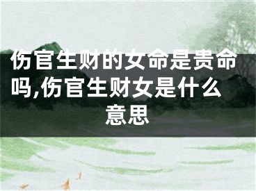 伤官生财的女命是贵命吗,伤官生财女是什么意思