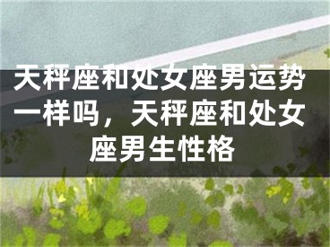 天秤座和处女座男运势一样吗，天秤座和处女座男生性格