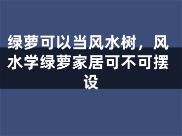 绿萝可以当风水树，风水学绿萝家居可不可摆设