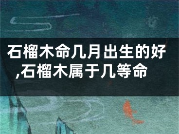 石榴木命几月出生的好,石榴木属于几等命