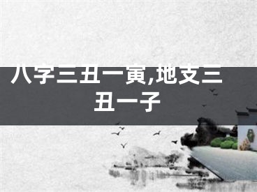 八字三丑一寅,地支三丑一子