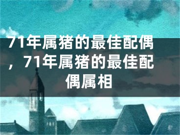 71年属猪的最佳配偶，71年属猪的最佳配偶属相