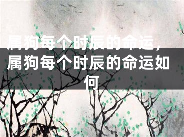 属狗每个时辰的命运，属狗每个时辰的命运如何