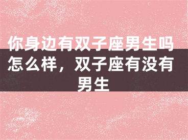 你身边有双子座男生吗怎么样，双子座有没有男生