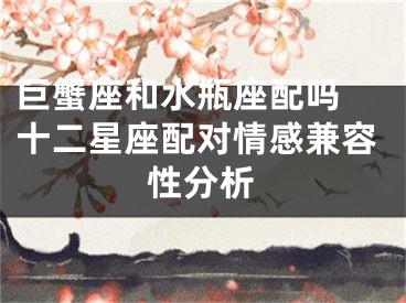 巨蟹座和水瓶座配吗 十二星座配对情感兼容性分析