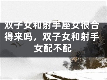 双子女和射手座女很合得来吗，双子女和射手女配不配