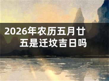 2026年农历五月廿五是迁坟吉日吗