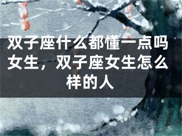 双子座什么都懂一点吗女生，双子座女生怎么样的人