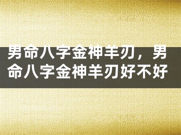 男命八字金神羊刃，男命八字金神羊刃好不好