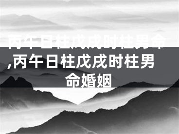 丙午日柱戊戌时柱男命,丙午日柱戊戌时柱男命婚姻