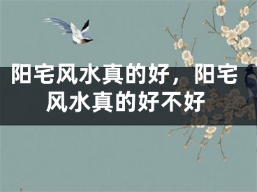 阳宅风水真的好，阳宅风水真的好不好