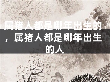 属猪人都是哪年出生的，属猪人都是哪年出生的人