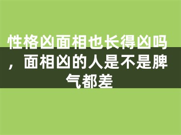 性格凶面相也长得凶吗，面相凶的人是不是脾气都差