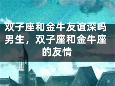 双子座和金牛友谊深吗男生，双子座和金牛座的友情