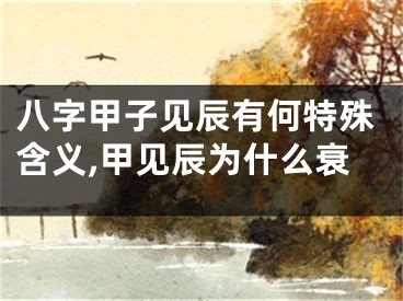 八字甲子见辰有何特殊含义,甲见辰为什么衰