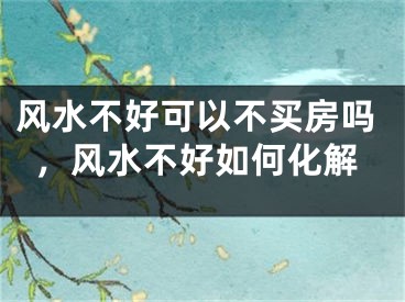 风水不好可以不买房吗，风水不好如何化解